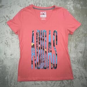Adidas Go To Tee Shirt Womens Size SMALL V-Neck Pink Climalite Lightweight